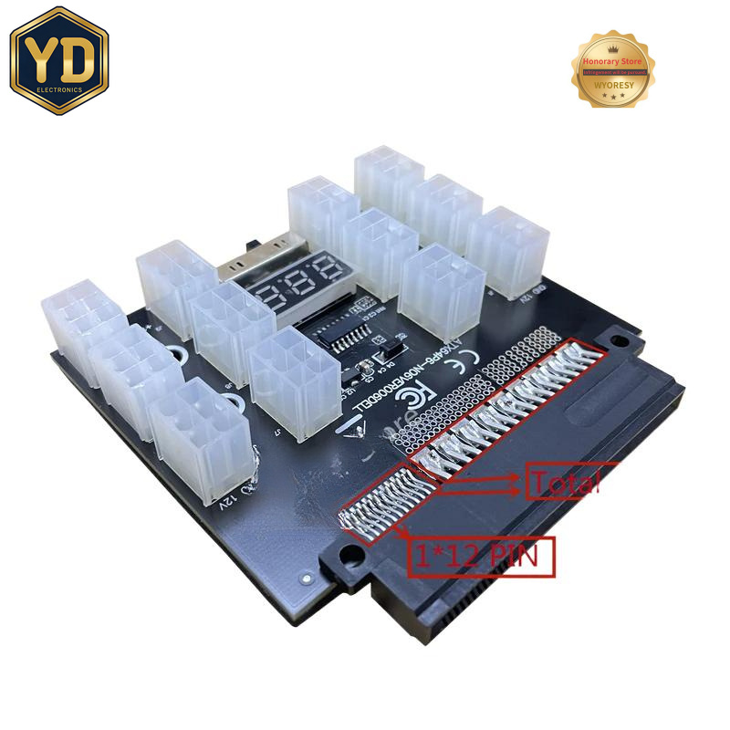 YD PCI-E 12V 50Pin to ATX 12 X - 2400W Server Psu Breakout Board 评论和价格