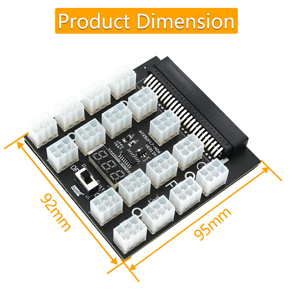 PCI-E 12V 50Pin to ATX 17 x 6P - 2000W Atx Mining Power Supply 评论和价格