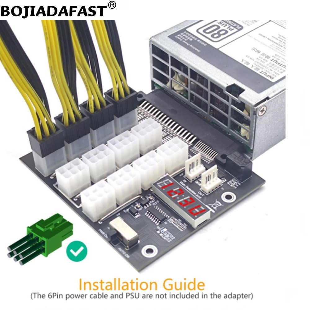 12 Ports PCIE 6Pin Connector S - 2400W Server Psu Breakout Board 评论和价格