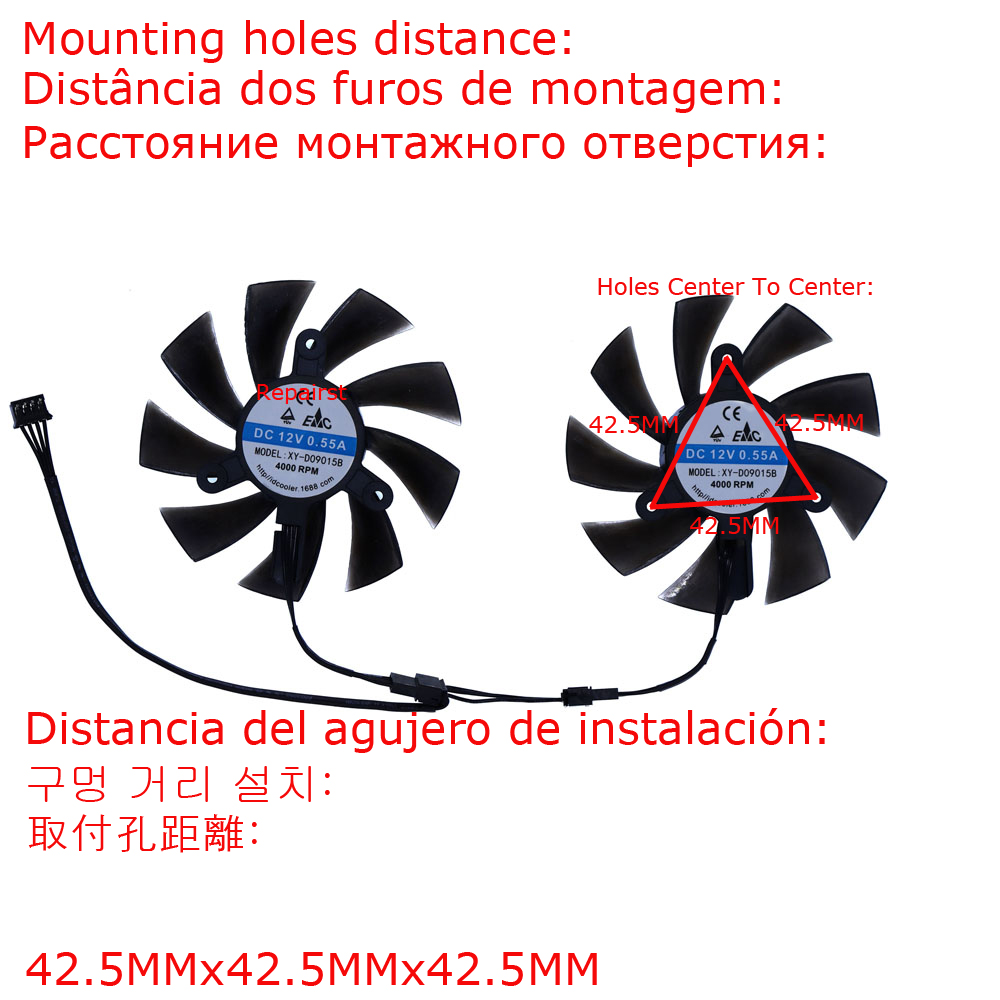 Video Card Fan,XY-D09015B,GPU  - Rx 580 8Gb 2048Sp Gpu 评论和价格